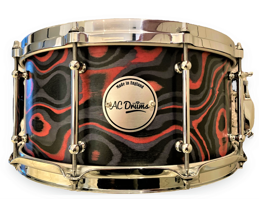 Pink Zebra Camo Snare Drum with Tube Lugs